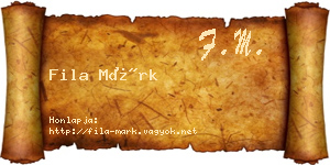 Fila Márk névjegykártya